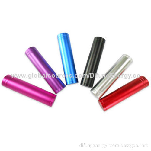 Promotional Lipstick Power Tube for Mobile Phones, with Aluminum Shell